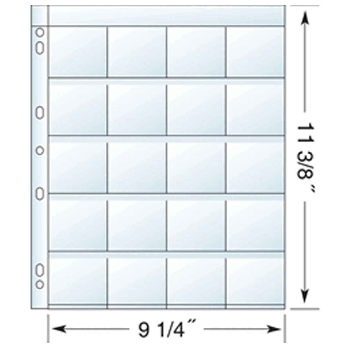 20 Pocket SLIDE PAGE for 3-Ring Bin